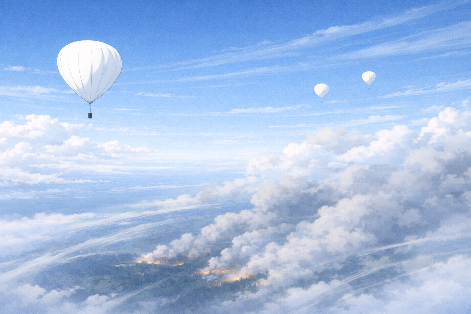 Stratospheric balloons monitoring wildfire