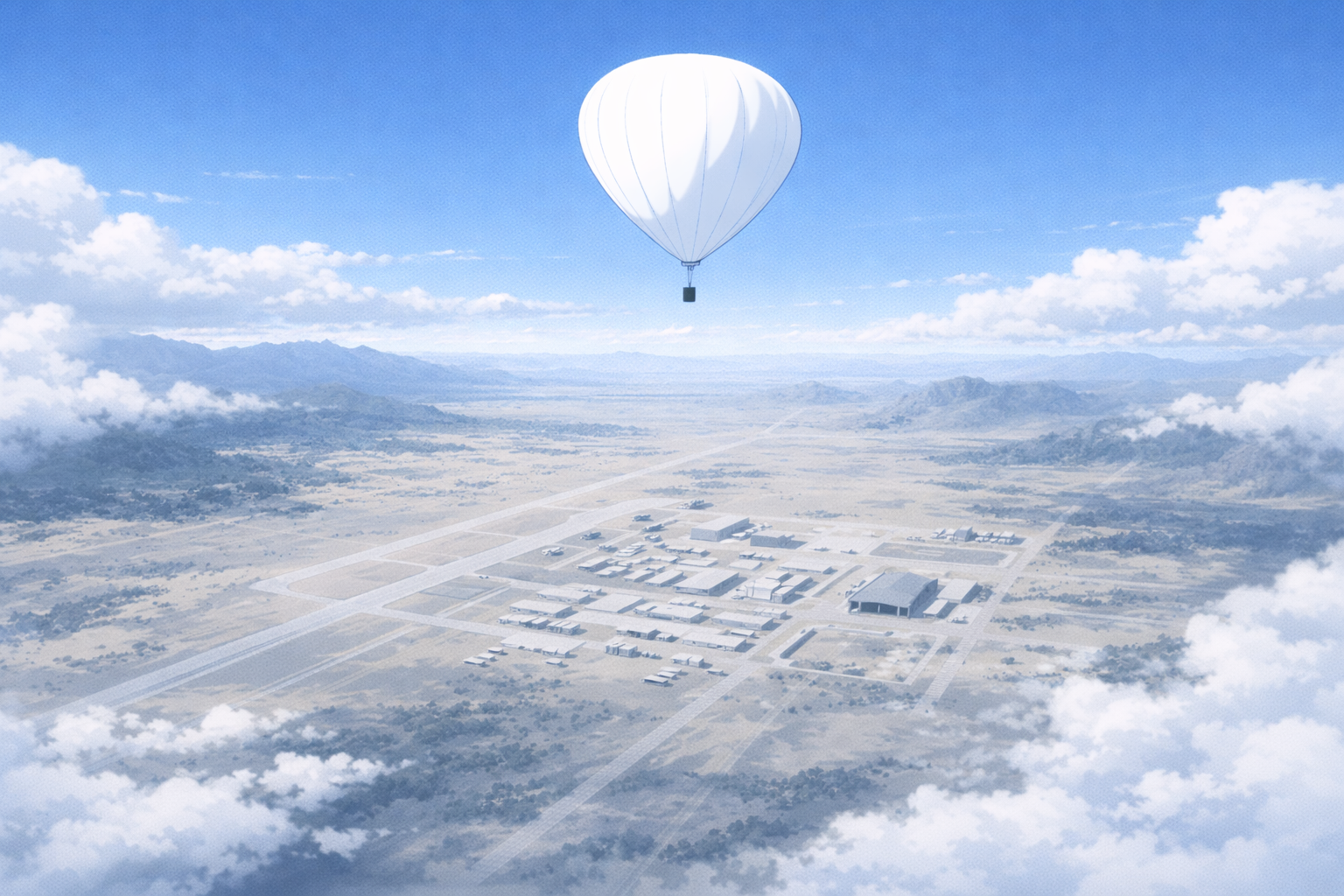 Stratospheric balloon over military base