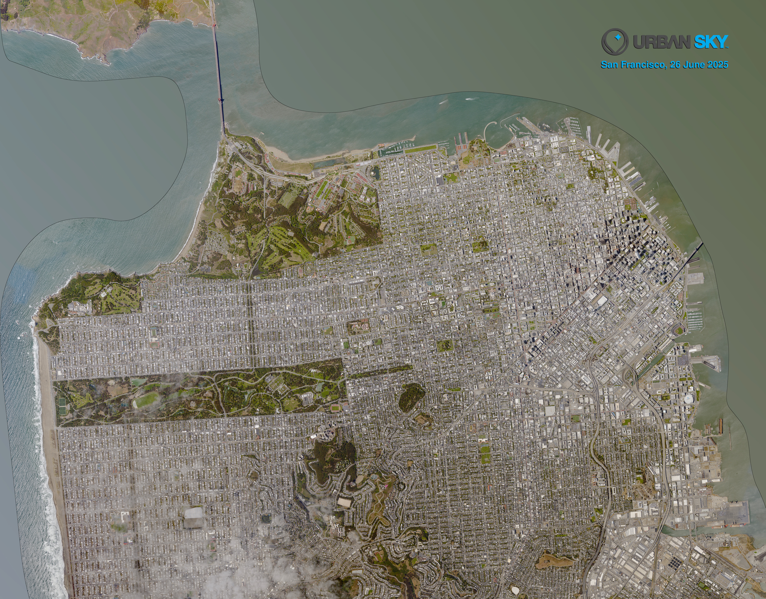 San Francisco aerial imagery from stratospheric balloon